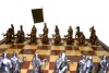 Шахматы исторические с тонированными фигурами из олова